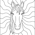 Abstract Horse Head Coloring Pages