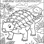 Ankylosaurus Jurassic Scene Coloring Pages Printable