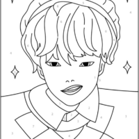 Baby Saja Color by Number Coloring Pages Printable