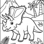 Chasmosaurus Jurassic Scene Coloring Pages Printable