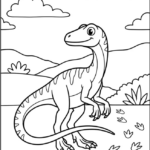 Compsognathus Jurassic Scene Coloring Pages