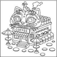 Cozy Corner-style Derpy and Sussie’s Coffee Shop Coloring Pages