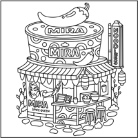 Cozy Corner-style Mira’s Ramen Shop Coloring Pages Printable