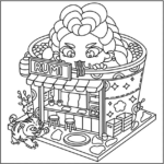 Cozy Corner-style Rumi’s Ramen Shop Coloring Pages Printable