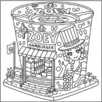Cozy Corner-style Zoey’s Ramen Shop Coloring Pages Printable