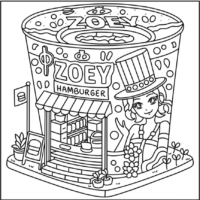 Cozy Corner-style Zoey’s Ramen Shop Coloring Pages Printable