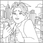 Cozy-style Bobby (Huntrix’s Manager) Coloring Pages