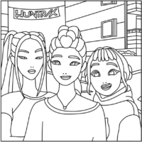 Cozy-style Mira, Rumi, and Zoey Coloring Pages Printable