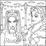 Cozy-style Mira and Abby Valentine’s Day Coloring Pages