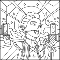 Cozy-style Rumi Coloring Pages Printable