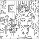 Cozy-style Zoey Coloring Pages Printable