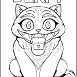 Derpy the Adorable Cat Coloring Pages Printable