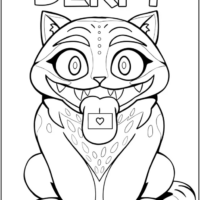 Derpy the Adorable Cat Coloring Pages Printable
