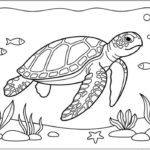 Detailed Turtle Coloring Pages Printable