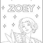 Detailed Zoey KPop Demon Hunters Coloring Pages Printable