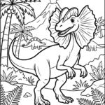 Dilophosaurus Jurassic Scene Coloring Pages Printable