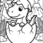 Dinosaur Hatchling Coloring Pages Printable