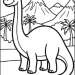 Diplodocus Jurassic Scene Coloring Pages Printable