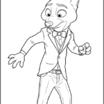 Formal Nick Wilde Coloring Pages Printable