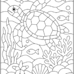 Geometric Turtle Coloring Pages Printable