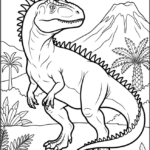 Giganotosaurus Jurassic Scene Coloring Pages Printable
