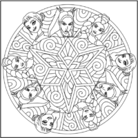 Huntrix Mandala Coloring Pages Printable