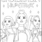 Huntrix Singing Golden Coloring Pages Printable