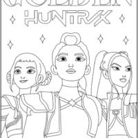Huntrix Singing Golden Coloring Pages Printable