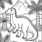 Iguanodon Jurassic Scene Coloring Pages Printable