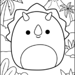 Jerome the Triceratops Squishmallow Coloring Pages Printable