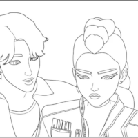 Jinu and Rumi Coloring Pages Printable