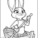 Judy Hopps Rowing Coloring Pages Printable