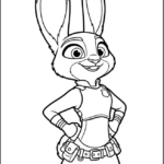 Judy Hopps Standing Confidently Coloring Pages Printable