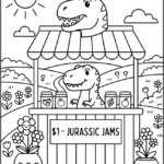 Jurassic Jam Shop Coloring Pages Printable