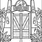 Jurassic Park Inspired Entrance Coloring Pages