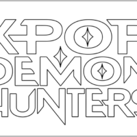 KPop Demon Hunters Logo Coloring Pages Printable
