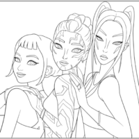 Meet Huntrix Coloring Pages Printable