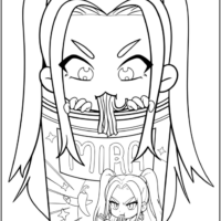 Mira Eating Ramen Noodles Coloring Pages Printable