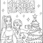 Mira and Zoey’s Christmas Selfie Coloring Pages Printable