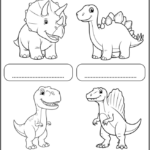 Name The Dinosaurs Coloring Pages Printable