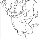Nick Wilde Mid-fall Coloring Pages Printable