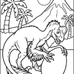 Oviraptor Jurassic Scene Coloring Pages Printable