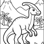 Parasaurolophus Jurassic Scene Coloring Pages Printable