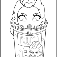 Rumi Eating Ramen Noodles Coloring Pages Printable