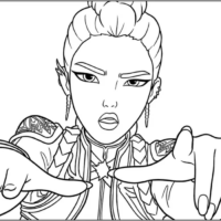 Rumi Mid-dance Pose Coloring Pages Printable