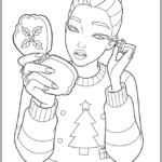 Rumi’s Christmas Makeup Coloring Pages Printable