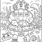 Sea Turtle Spa Coloring Pages Printable