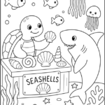 Seashell Shop Coloring Pages Printable