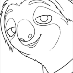 Simple Flash the Sloth Coloring Pages Printable