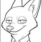 Simple Nick Wilde Coloring Pages Printable